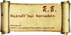 Rajcsányi Bernadett névjegykártya