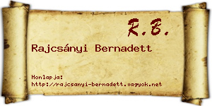 Rajcsányi Bernadett névjegykártya